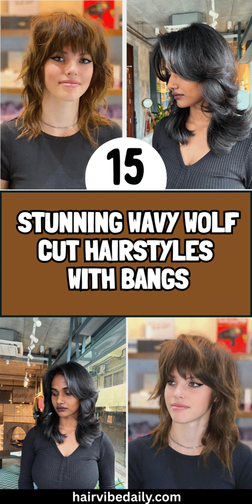  Wavy Wolf Cut Hairstyles with Bangs